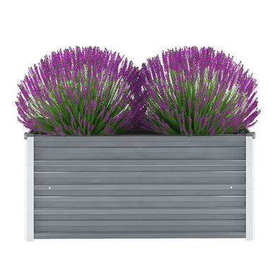 Garden Raised Bed Galvanized Steel 39.4"x15.7"x17.7" Gray