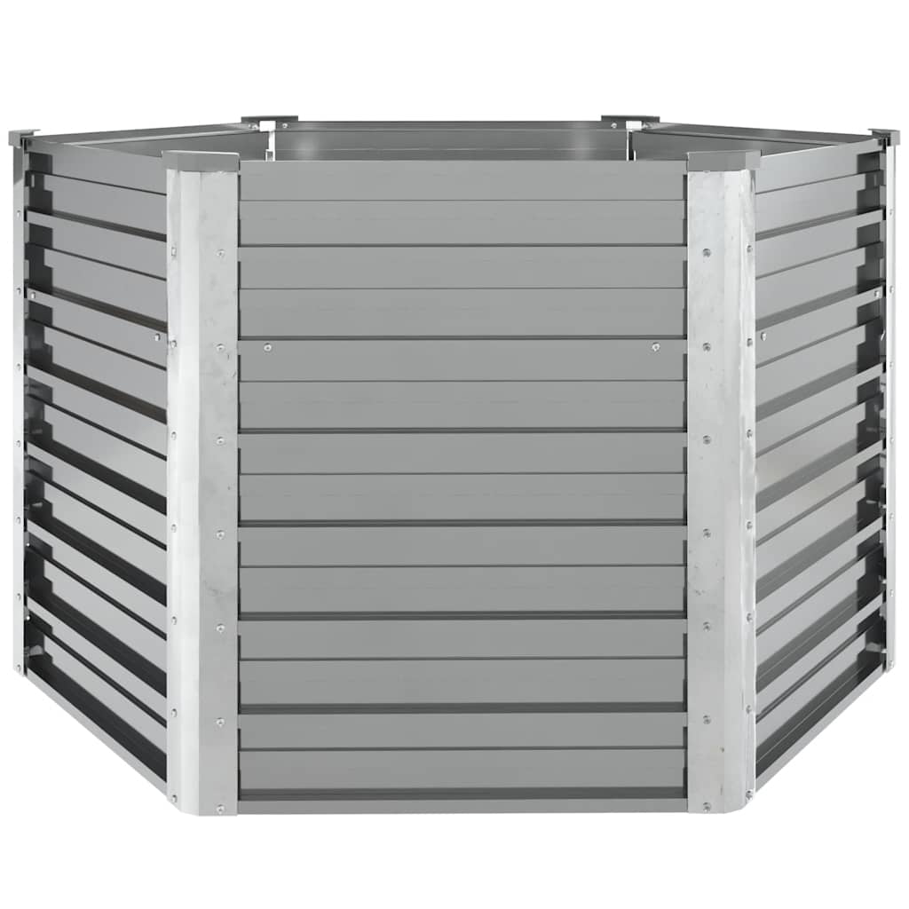 44856 vidaXL Garden Raised Bed Galvanised Steel 129x129x77 cm Grey