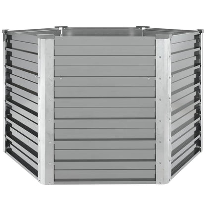 44856 vidaXL Garden Raised Bed Galvanised Steel 129x129x77 cm Grey
