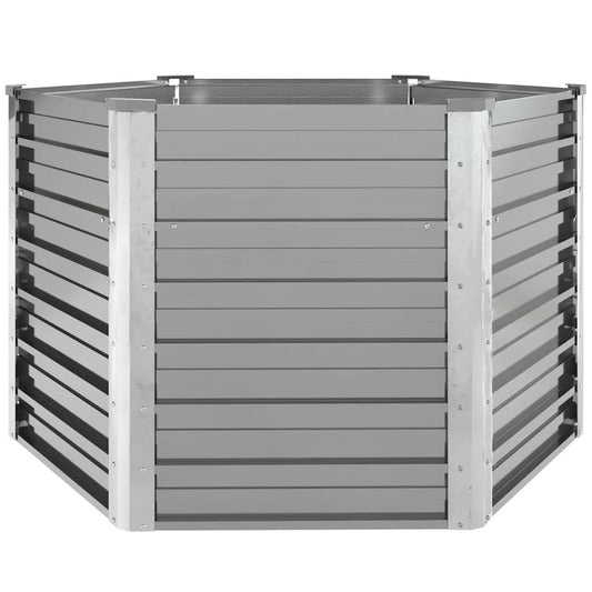 44856 vidaXL Garden Raised Bed Galvanised Steel 129x129x77 cm Grey