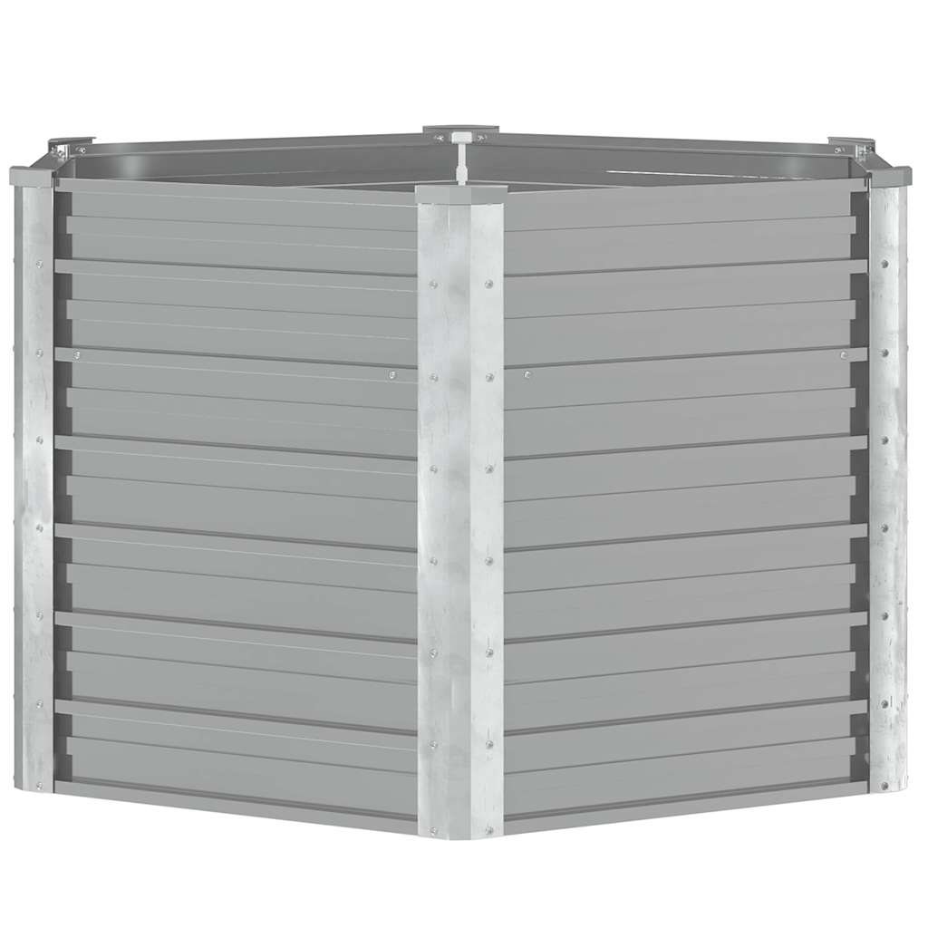44856 vidaXL Garden Raised Bed Galvanised Steel 129x129x77 cm Grey