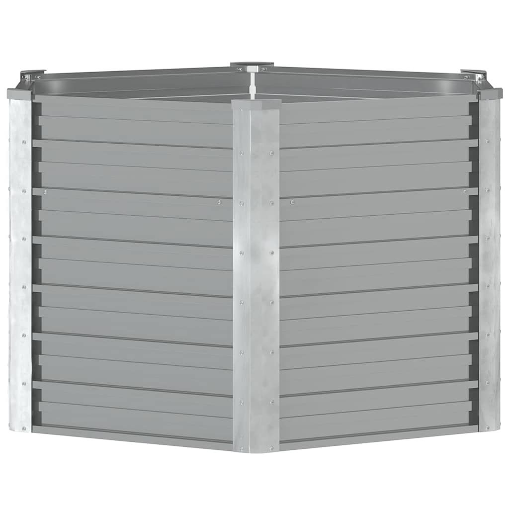 44856 vidaXL Garden Raised Bed Galvanised Steel 129x129x77 cm Grey