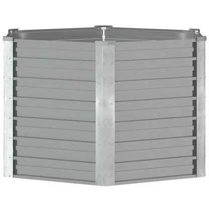 44856 vidaXL Garden Raised Bed Galvanised Steel 129x129x77 cm Grey