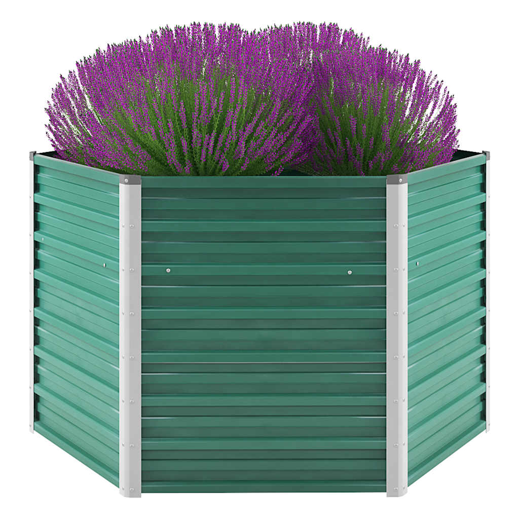 44857 vidaXL Garden Raised Bed Galvanised Steel 129x129x77 cm Green