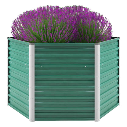 44857 vidaXL Garden Raised Bed Galvanised Steel 129x129x77 cm Green
