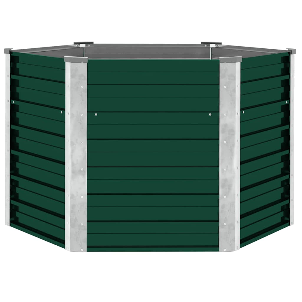 44857 vidaXL Garden Raised Bed Galvanised Steel 129x129x77 cm Green