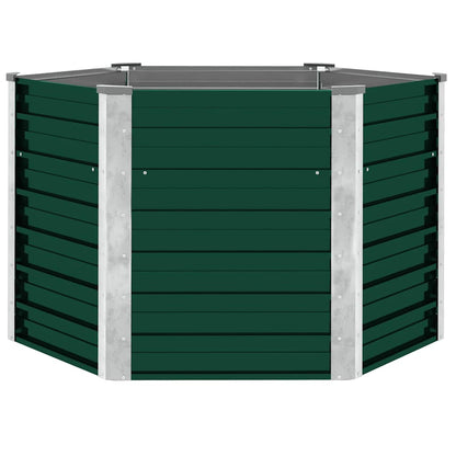 44857 vidaXL Garden Raised Bed Galvanised Steel 129x129x77 cm Green