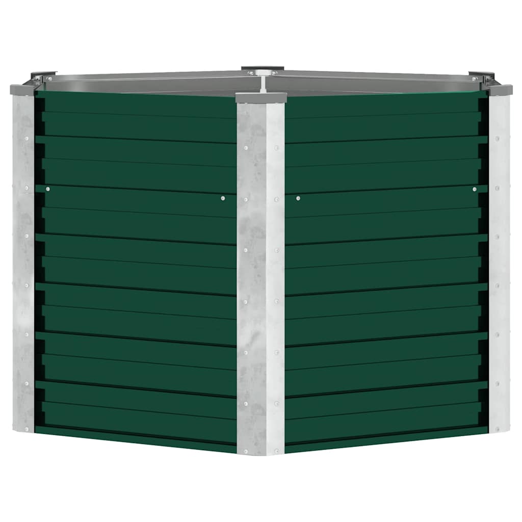 44857 vidaXL Garden Raised Bed Galvanised Steel 129x129x77 cm Green