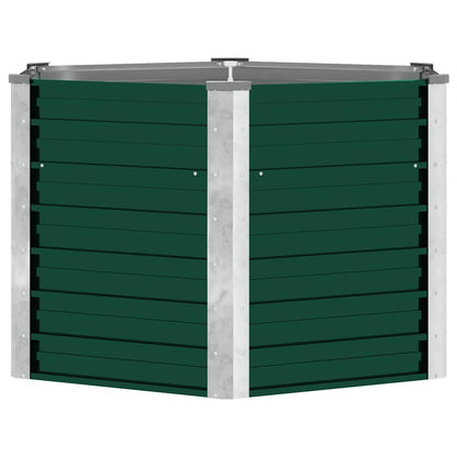 44857 vidaXL Garden Raised Bed Galvanised Steel 129x129x77 cm Green