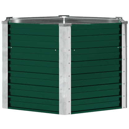 44857 vidaXL Garden Raised Bed Galvanised Steel 129x129x77 cm Green