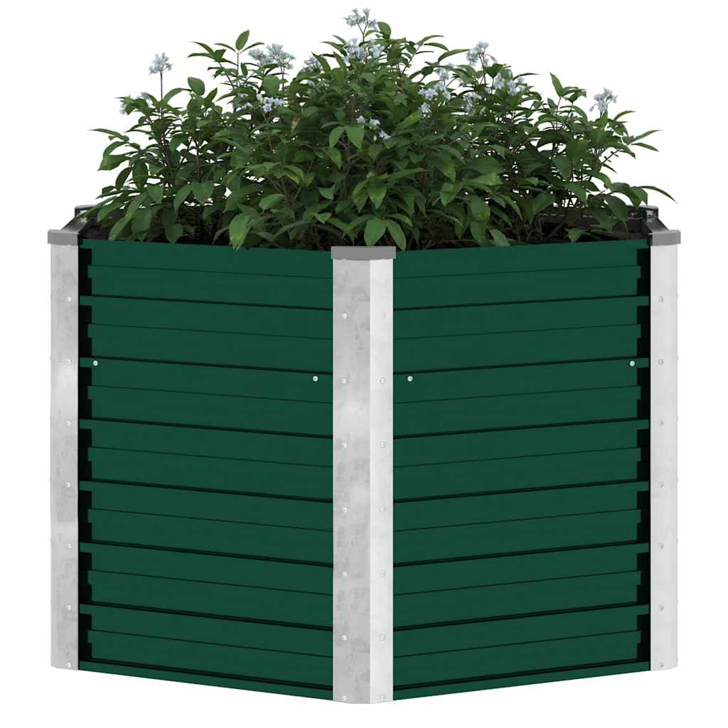 44857 vidaXL Garden Raised Bed Galvanised Steel 129x129x77 cm Green