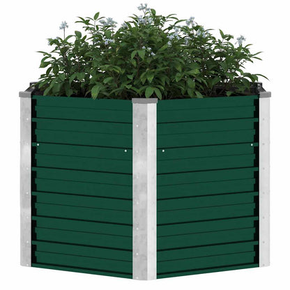 44857 vidaXL Garden Raised Bed Galvanised Steel 129x129x77 cm Green