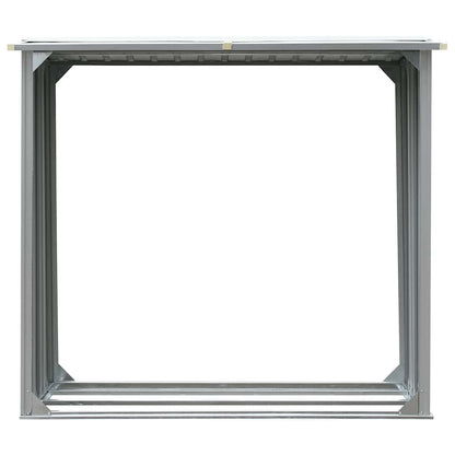 Garden Log Storage Shed Galvanised Steel 172x91x154 cm Grey
