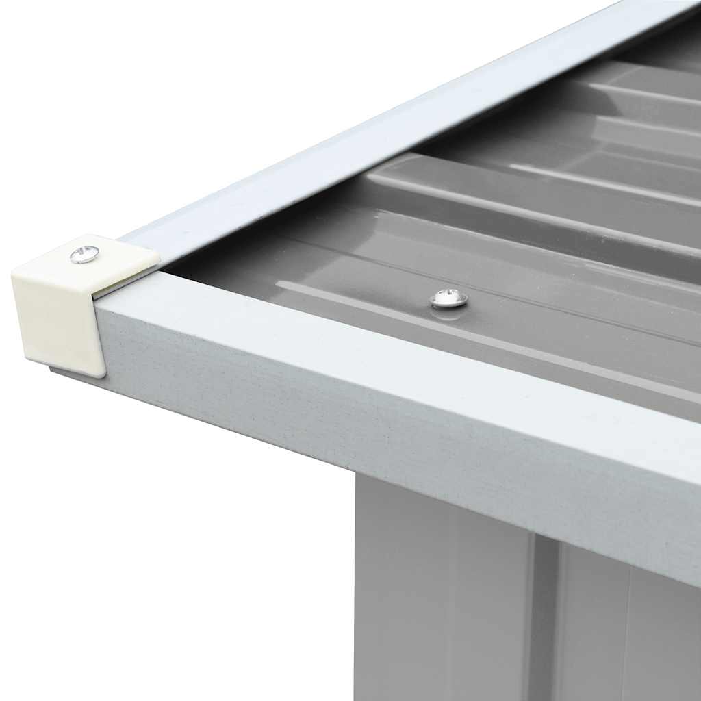 Garden Log Storage Shed Galvanised Steel 172x91x154 cm Grey
