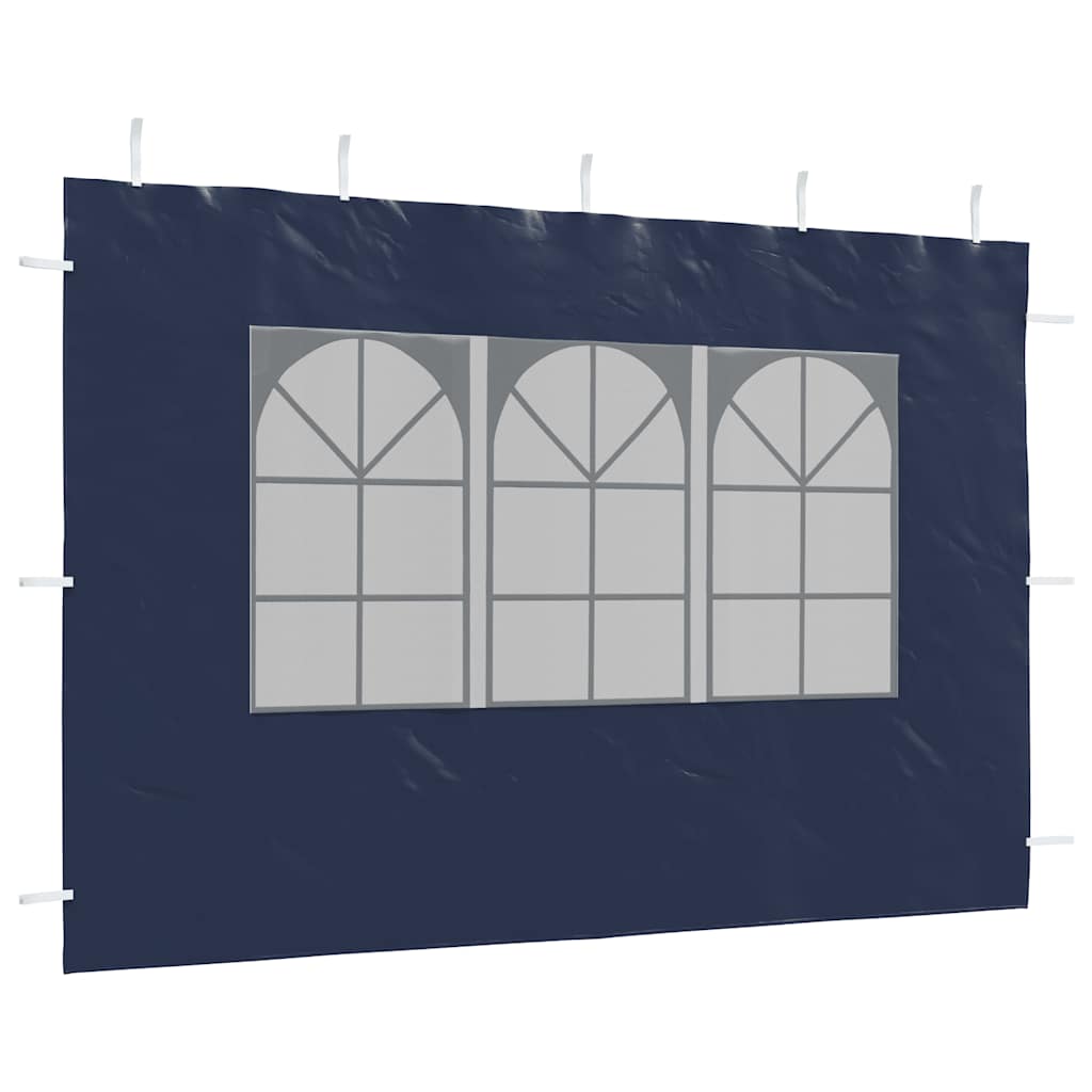 45115 vidaXL Party Tent Sidewall 2 pcs with Window PE Blue