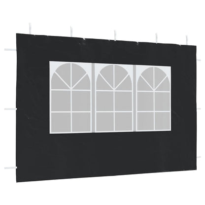 45117 vidaXL Party Tent Sidewall 2 pcs with Window PE Anthracite