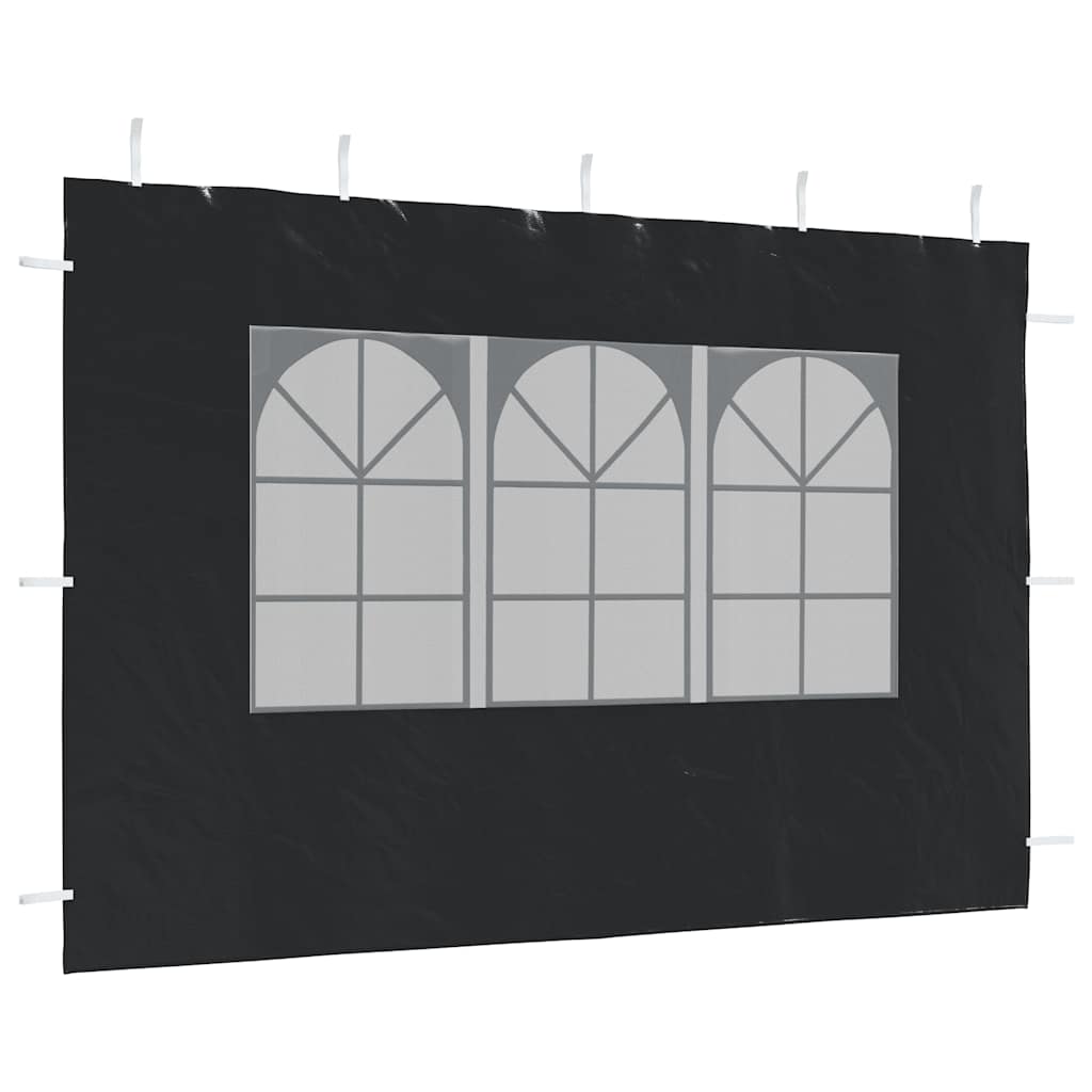 45117 vidaXL Party Tent Sidewall 2 pcs with Window PE Anthracite