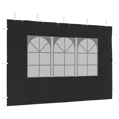 45117 vidaXL Party Tent Sidewall 2 pcs with Window PE Anthracite