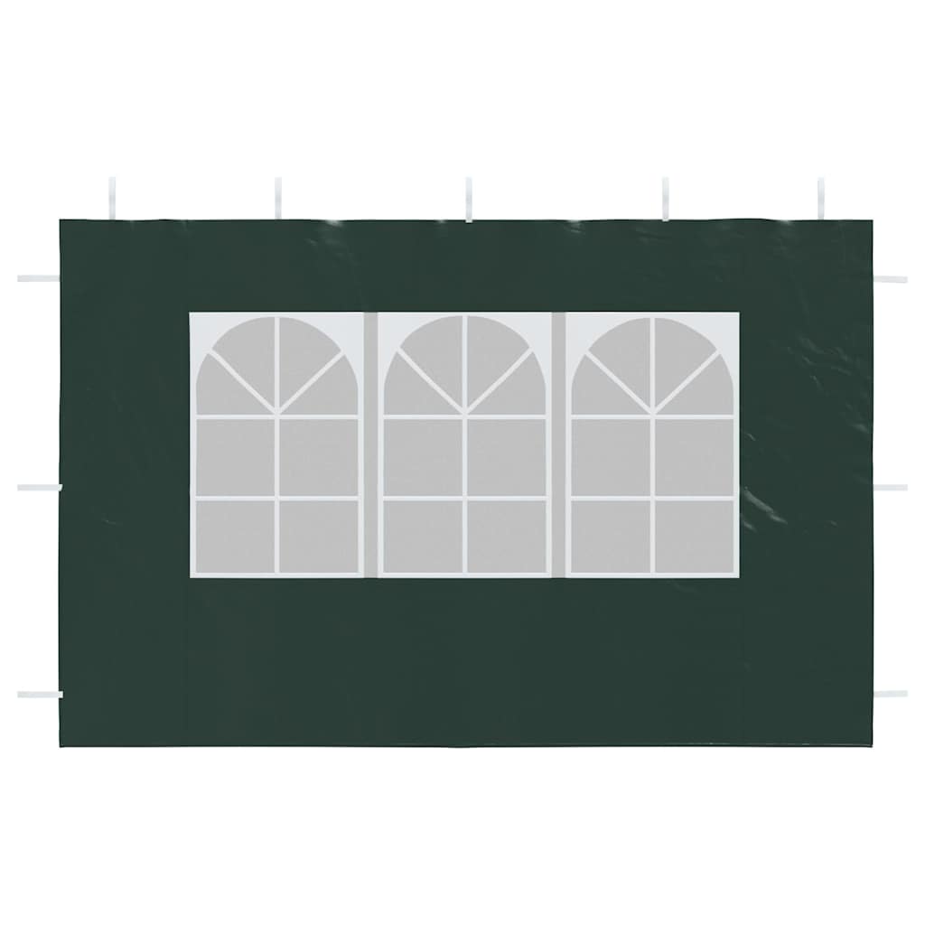 45119 vidaXL Party Tent Sidewall 2 pcs with Window PE Green