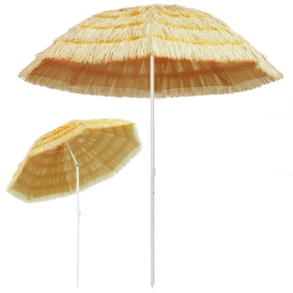 Beach Parasol | Natural | Polypropylene, Polyester, Powder-Coated Steel