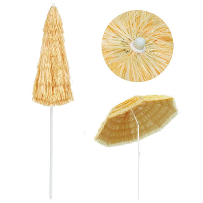 Beach Parasol | Natural | Polypropylene, Polyester, Powder-Coated Steel