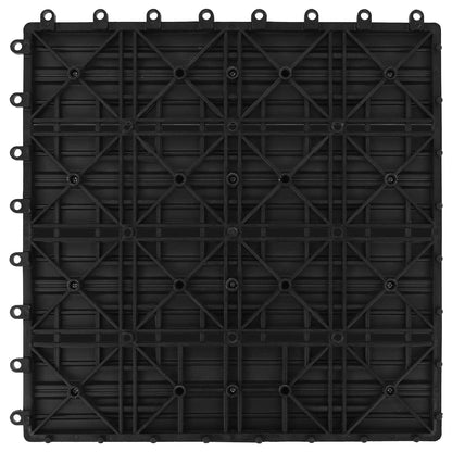 Decking Tile 11 pcs Black 30 x 30 cm WPC