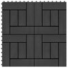 11 pcs Decking Tiles WPC 30x30 cm 1 sqm Black