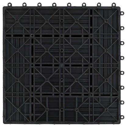 Decking Tile 11 pcs Black 30 x 30 cm WPC
