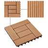 11 pcs Decking Tiles WPC 30x30 cm 1 sqm Teak Colour