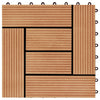 11 pcs Decking Tiles WPC 30x30 cm 1 sqm Teak Colour