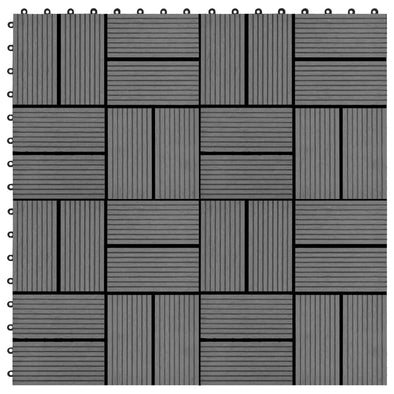11 pcs Decking Tiles WPC 30x30 cm 1 sqm Grey