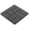 11 pcs Decking Tiles WPC 30x30 cm 1 sqm Grey