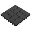 11 pcs Decking Tiles WPC 30x30 cm 1 sqm Black
