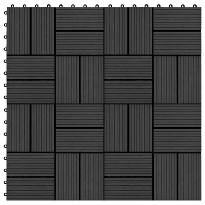 11 pcs Decking Tiles WPC 30x30 cm 1 sqm Black