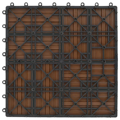 Decking Tile 11 pcs Teak 30 x 30 cm WPC