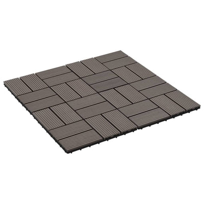 11 pcs Decking Tiles WPC 11.8"x11.8" 1 sqm Dark Brown