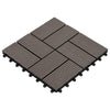 11 pcs Decking Tiles WPC 11.8"x11.8" 1 sqm Dark Brown