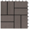 11 pcs Decking Tiles WPC 11.8"x11.8" 1 sqm Dark Brown