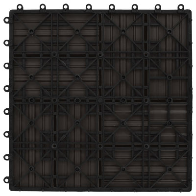 11 pcs Decking Tiles WPC 11.8"x11.8" 1 sqm Dark Brown