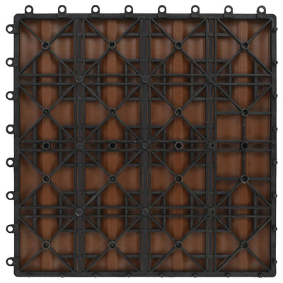 11 pcs Decking Tiles Deep Embossed WPC 30x30 cm 1 sqm Light Brown