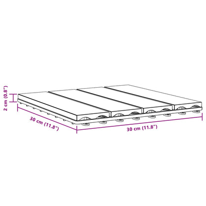 Decking Tile 3D Design 11 pcs Light Brown 30 x 30 cm WPC