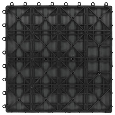 11 pcs Decking Tiles Deep Embossed WPC 30x30 cm 1 sqm Grey