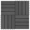 11 pcs Decking Tiles Deep Embossed WPC 30x30 cm 1 sqm Black