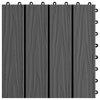 11 pcs Decking Tiles Deep Embossed WPC 30x30 cm 1 sqm Black