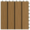 11 pcs Decking Tiles Deep Embossed WPC 30x30 cm 1 sqm Teak Colour