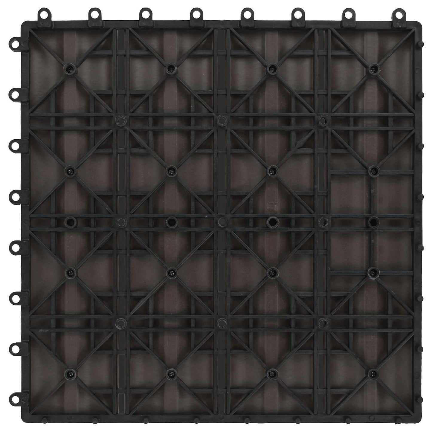 Decking Tile 3D Design 11 pcs Dark Brown 30 x 30 cm WPC