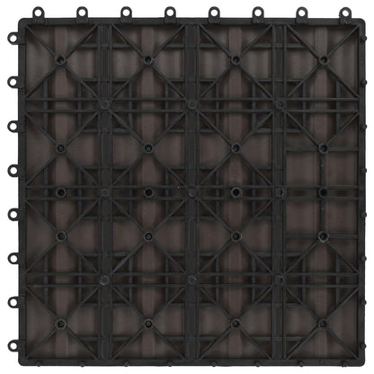 Decking Tile 3D Design 11 pcs Dark Brown 30 x 30 cm WPC