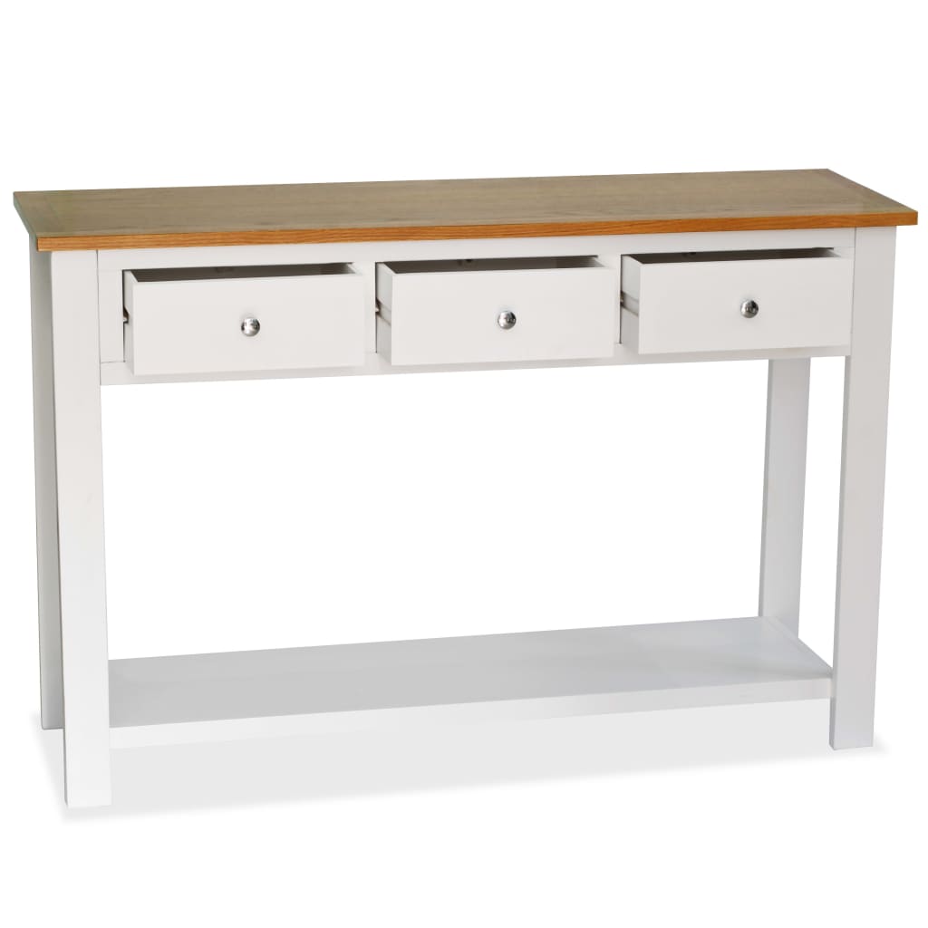 Console Table 46.5"x13.8"x30.3" Solid Oak Wood