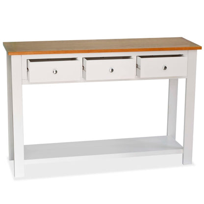 Console Table 46.5"x13.8"x30.3" Solid Oak Wood