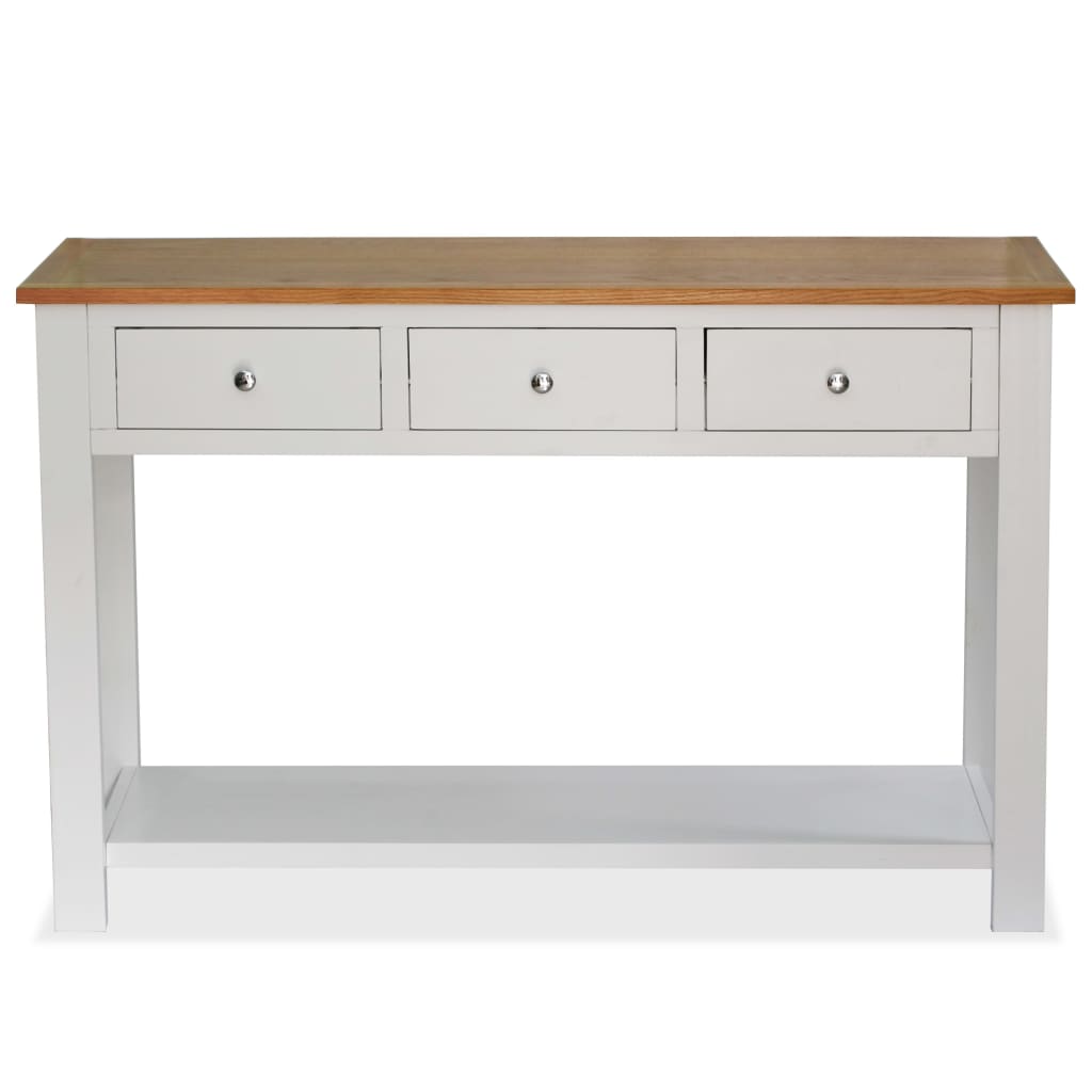 Console Table 46.5"x13.8"x30.3" Solid Oak Wood